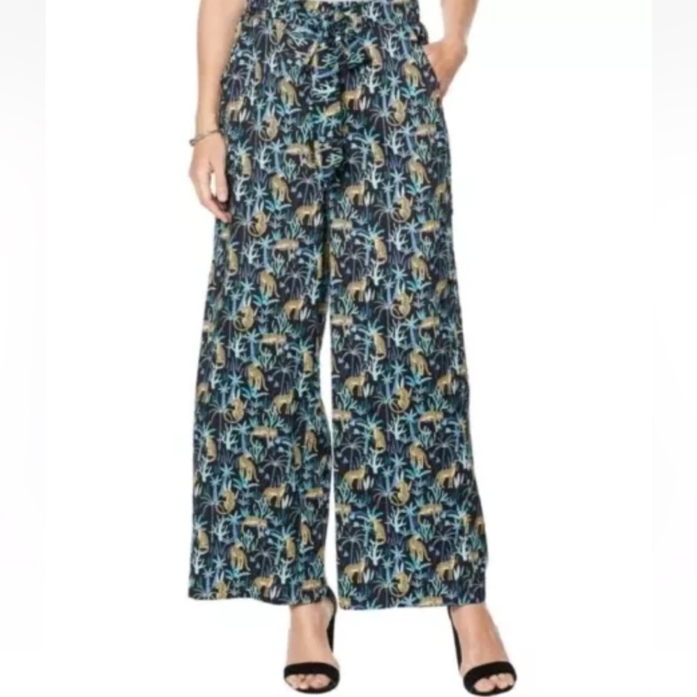 Evryday Jane wide Leg Jungle Print Pants Size Large